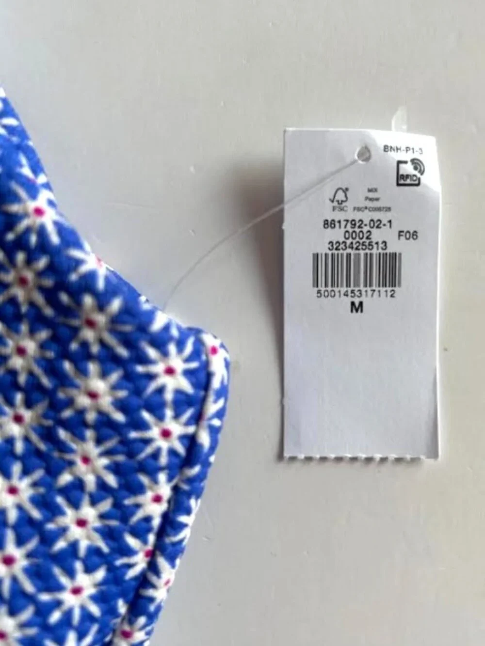Old Navy Pique Side-Tie Swim Dress Blue Ditsy Floral M - Picture 7 of 7
